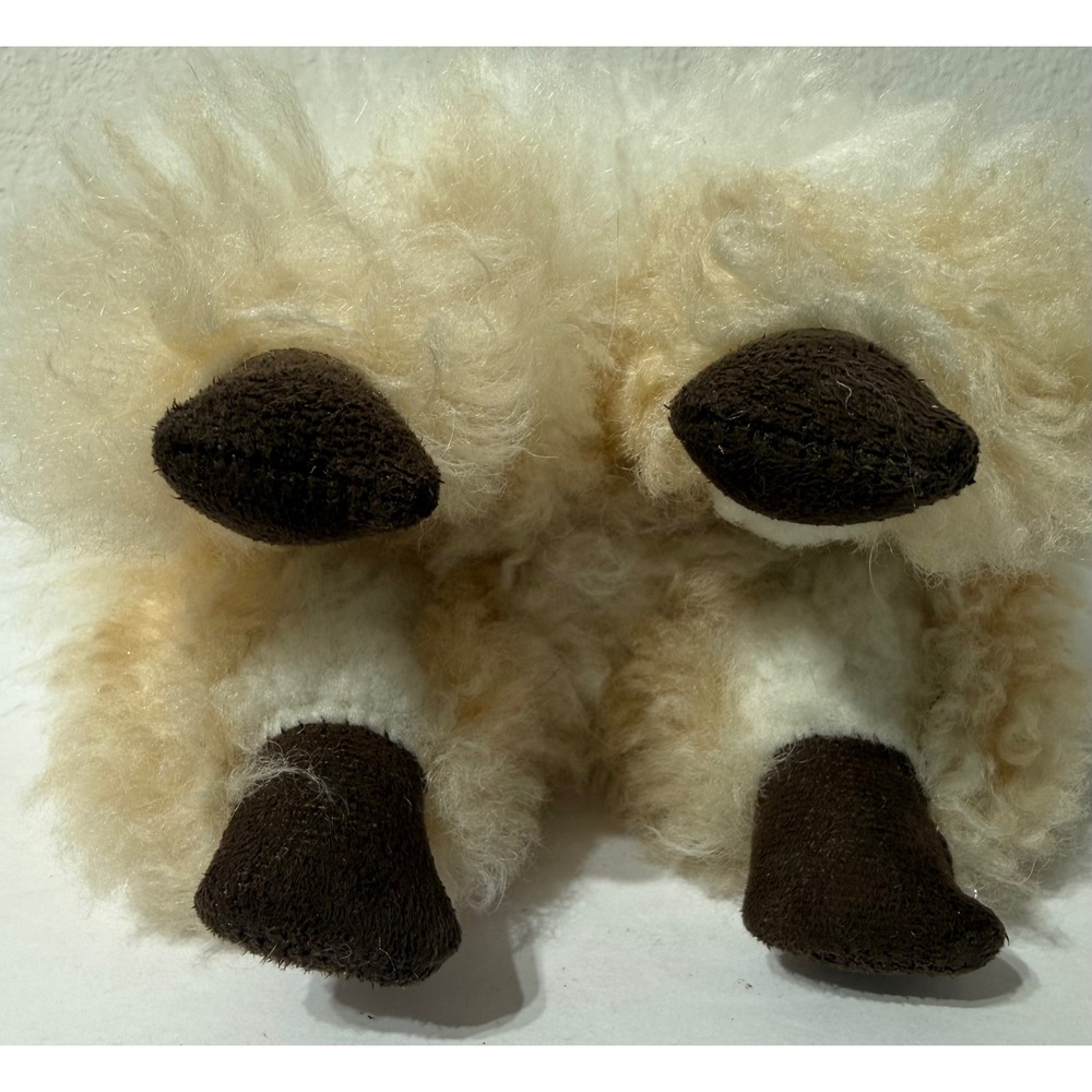 Handmade Genuine Alpaca Fur Plush Llama Figure Cream Tan 9 Inch Peru Folk Art - Picture 5 of 9